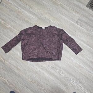 Zara Size 7 Cropped Dark Pink Metallic Sparkly Shimmery Top